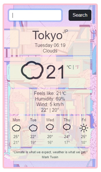 React Weather App Preview